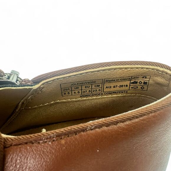 Vionic Women's Jolene Ankle Boot Size 6.5 Mocha Brown Booties Western Block Heel - Picture 11 of 12